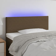Hoofdbord 100x5x78/88 cm stof donkerbruin LED