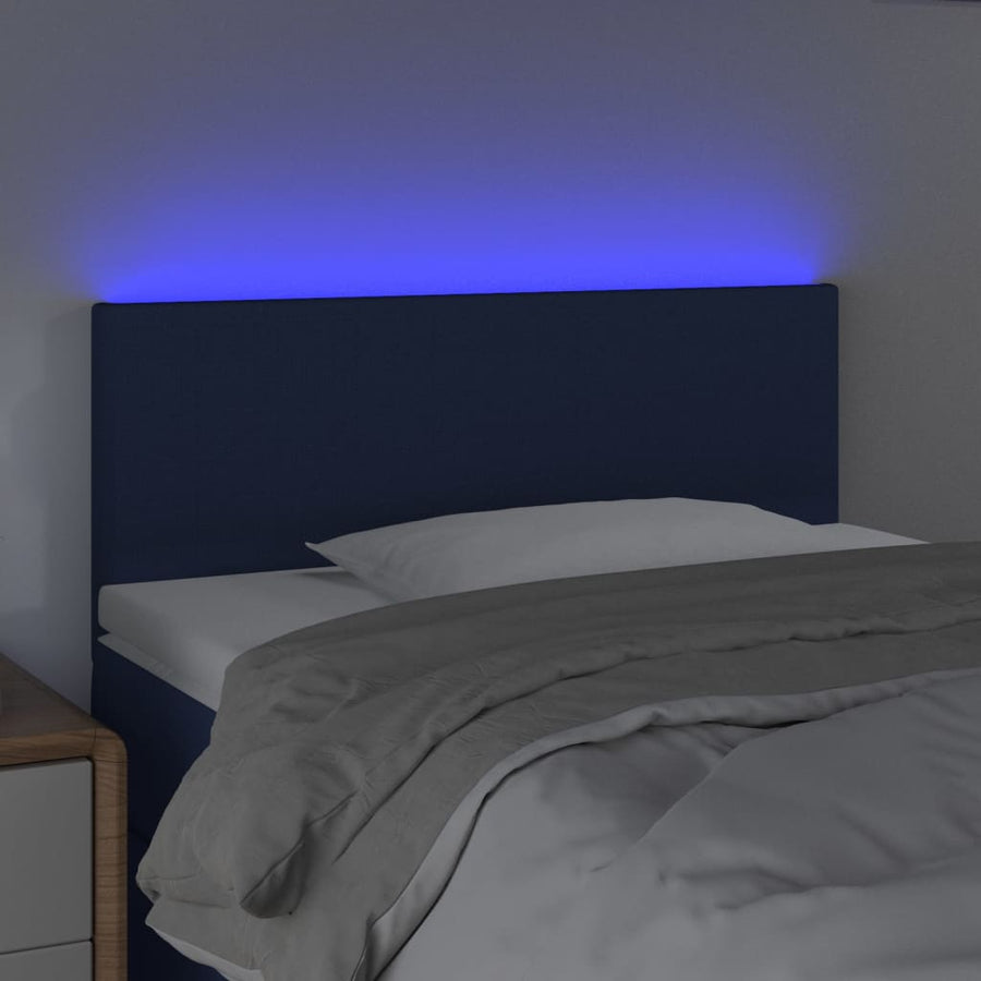 Hoofdbord LED 100x5x78/88 cm stof blauw 100 x 5 x 78/88 cm Blauw
