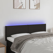 Hoofdbord 144x5x78/88 cm stof zwart LED