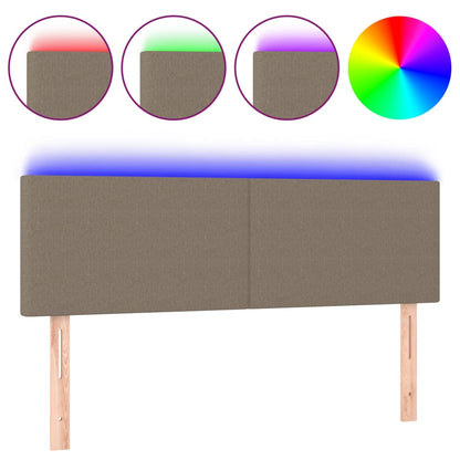 Hoofdbord LED 144x5x78/88 cm stof taupe 144 x 5 x 78/88 cm Taupe