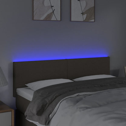 Hoofdbord LED 144x5x78/88 cm stof taupe 144 x 5 x 78/88 cm Taupe