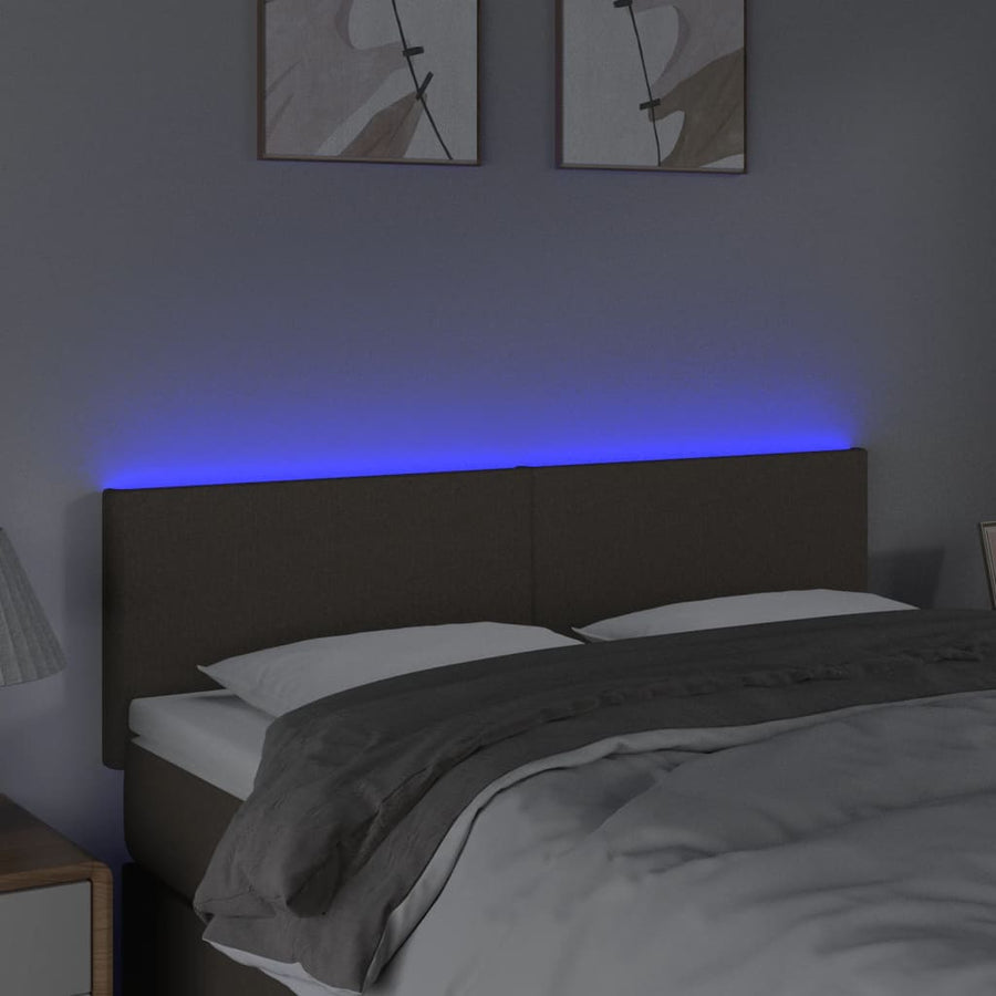 Hoofdbord LED 144x5x78/88 cm stof taupe 144 x 5 x 78/88 cm Taupe