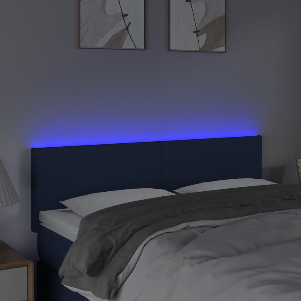 Hoofdbord LED 144x5x78/88 cm stof crèmekleurig 144 x 5 x 78/88 cm Crème