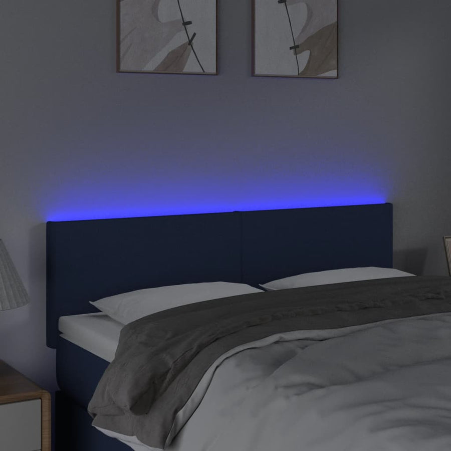 Hoofdbord LED 144x5x78/88 cm stof crèmekleurig 144 x 5 x 78/88 cm Crème