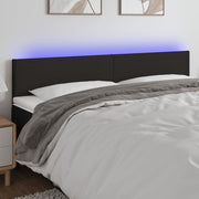 Hoofdbord LED 180x5x78/88 cm zwart stof