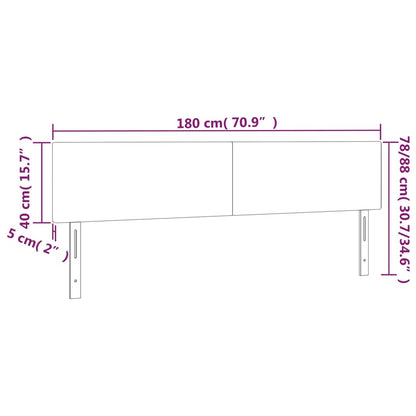 Hoofdbord LED 180x5x78/88 cm stof donkerbruin 180 x 5 x 78/88 cm Donkerbruin