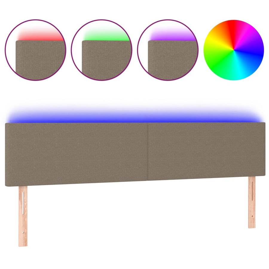 Hoofdbord Led Stof 180 x 5 x 78/88 cm Taupe