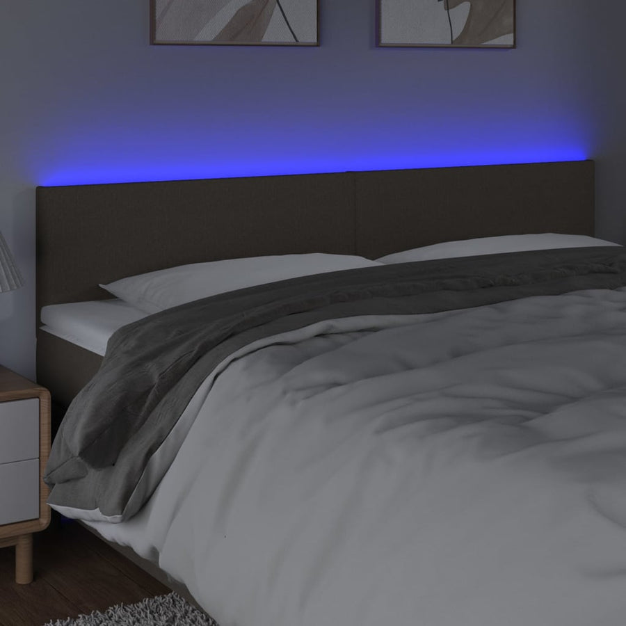 Hoofdbord Led Stof 180 x 5 x 78/88 cm Taupe