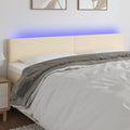 Headboard LED 180x5x78/88 cm fabric cream