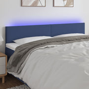 Hoofdbord 180x5x78/88 cm stof blauw LED