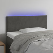 Hoofdbord 80x5x78/88 cm fluweel donkergrijs LED