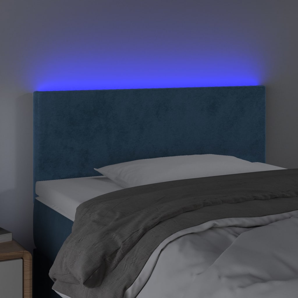 Hoofdbord LED 80x5x78/88 cm fluweel donkerblauw 80 x 5 x 78/88 cm Donkerblauw