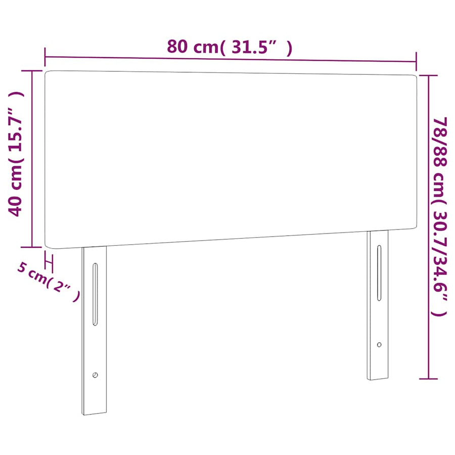 Hoofdbord LED 80x5x78/88 cm fluweel donkerblauw