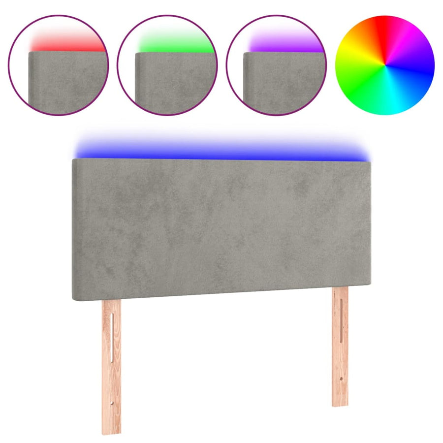 Hoofdbord Led 90X5X78/88 Cm Fluweel Lichtgrijs