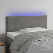 Hoofdbord 90x5x78/88 cm fluweel lichtgrijs LED