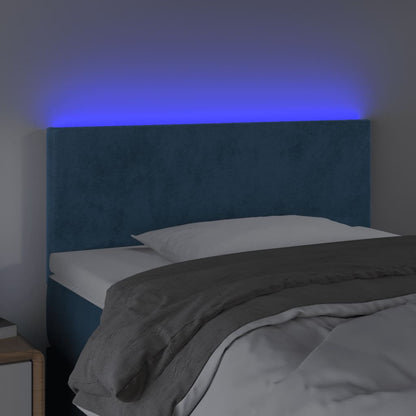 Hoofdbord Led 90X5X78/88 Cm Fluweel Donkerblauw
