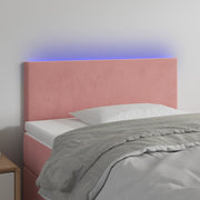 Hoofdbord 90x5x78/88 cm fluweel roze LED
