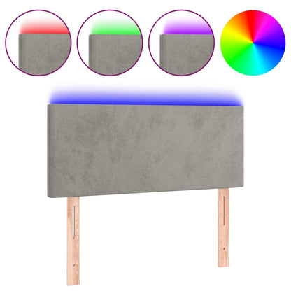 Hoofdbord LED 100x5x78/88 cm fluweel lichtgrijs 100 x 5 x 78/88 cm Lichtgrijs