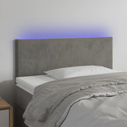 Hoofdbord 100x5x78/88 cm fluweel lichtgrijs LED