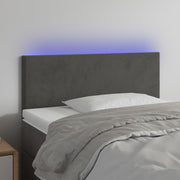 Hoofdbord 100x5x78/88 cm fluweel donkergrijs LED