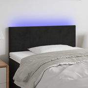 Hoofdbord 100x5x78/88 cm fluweel zwart met LED
