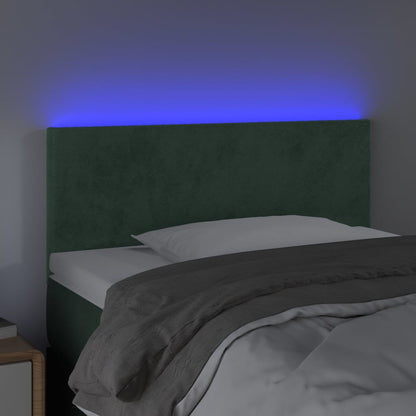 Hoofdbord LED 100x5x78/88 cm fluweel donkergroen 100 x 5 x 78/88 cm Donkergroen