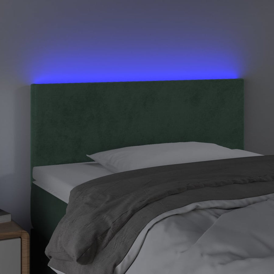 Hoofdbord LED 100x5x78/88 cm fluweel donkergroen 100 x 5 x 78/88 cm Donkergroen