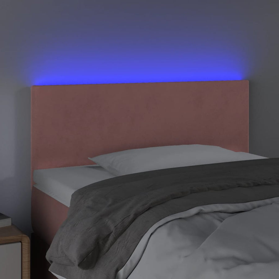 Hoofdbord LED 100x5x78/88 cm fluweel roze 100 x 5 x 78/88 cm Roze
