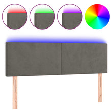 Hoofdbord Led 144X5X78/88 Cm Fluweel Donkergrijs