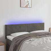 Hoofdbord 144x5x78/88 cm fluweel donkergrijs LED