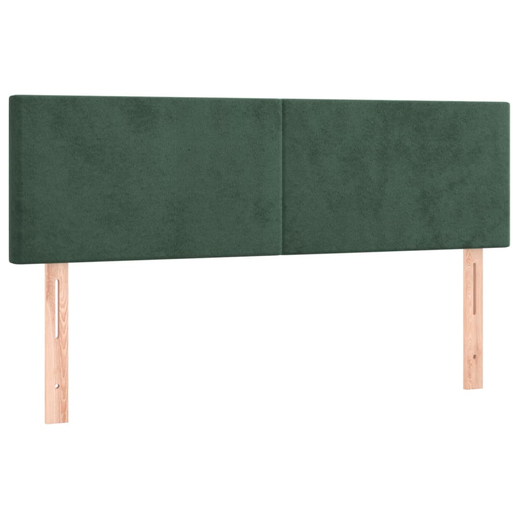Hoofdbord LED 144x5x78/88 cm fluweel donkergroen 144 x 5 x 78/88 cm Donkergroen