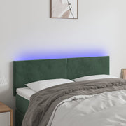 Hoofdbord 144x5x78/88 cm fluweel donkergroen LED