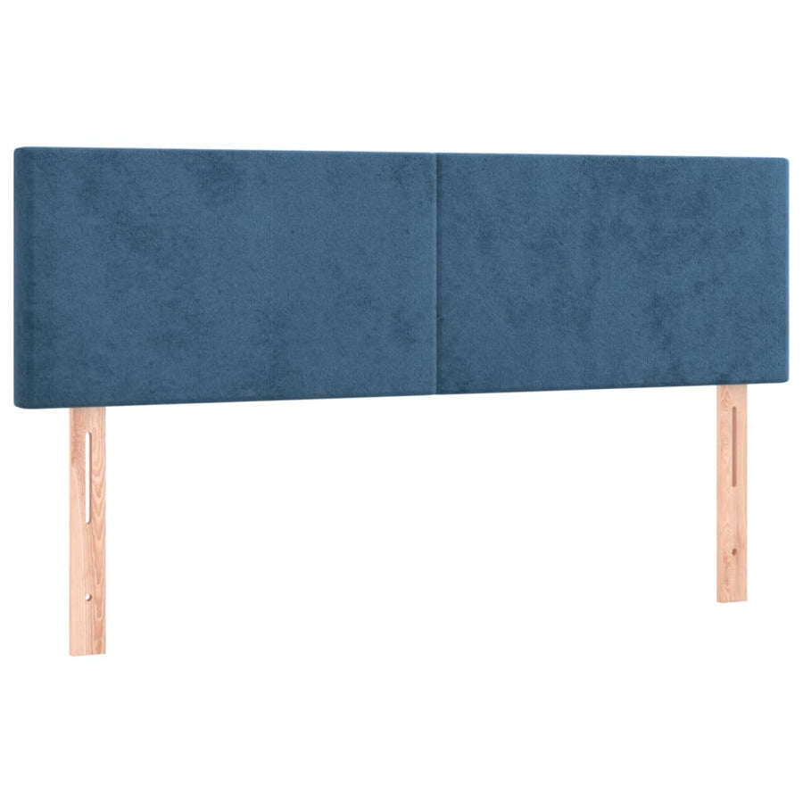 Hoofdbord Led 144X5X78/88 Cm Fluweel Donkerblauw