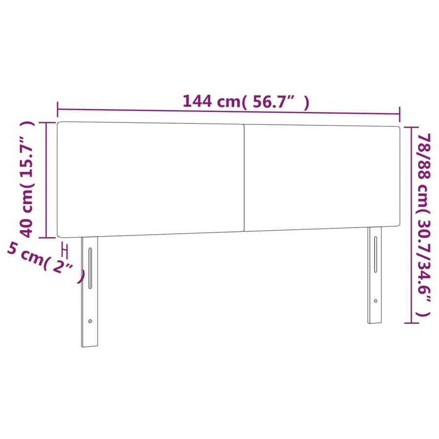 Hoofdbord Led 144X5X78/88 Cm Fluweel Donkerblauw