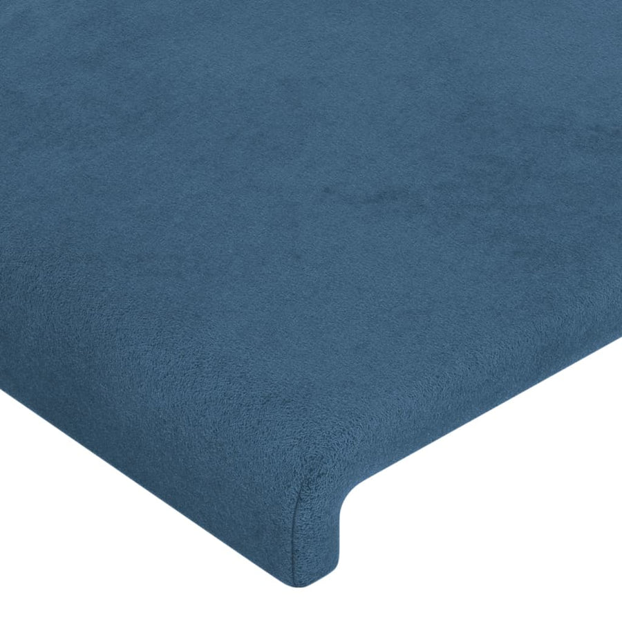 Hoofdbord Led 160X5X78/88 Cm Fluweel Donkerblauw