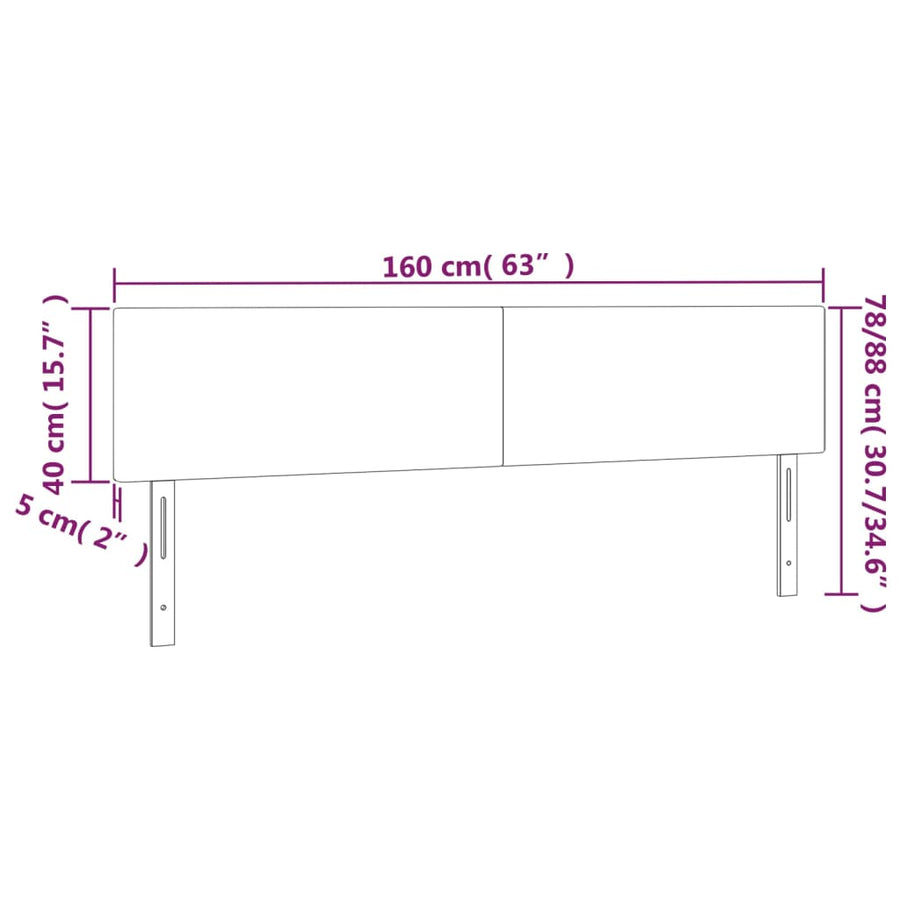 Hoofdbord Led 160X5X78/88 Cm Fluweel Donkerblauw