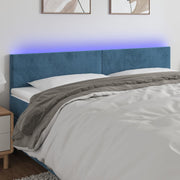 Headboard LED 160x5x78/88 cm velvet dark blue