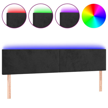 Hoofdbord Led 180X5X78/88 Cm Fluweel Zwart