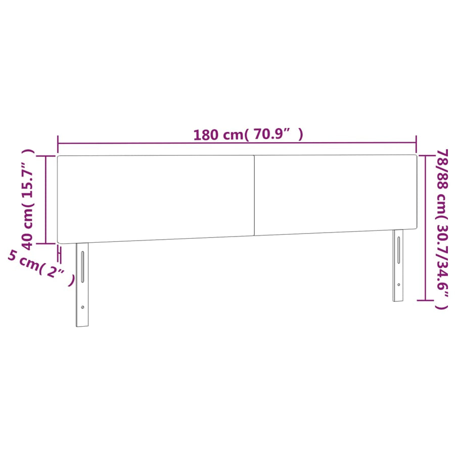 Hoofdbord Led 180X5X78/88 Cm Fluweel Zwart