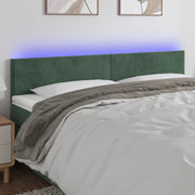 Hoofdbord 180x5x78/88 cm fluweel donkergroen LED