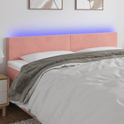 Hoofdbord 180x5x78/88 cm fluweel roze LED