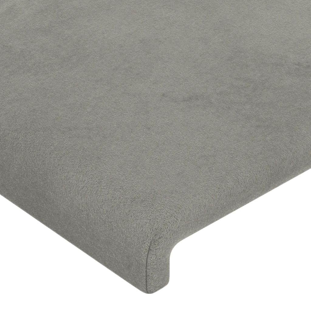 Hoofdbord Led 200X5X78/88 Cm Fluweel Lichtgrijs