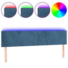 Hoofdbord Led 200X5X78/88 Cm Fluweel Donkerblauw