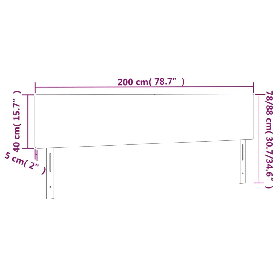 Hoofdbord Led 200X5X78/88 Cm Fluweel Roze
