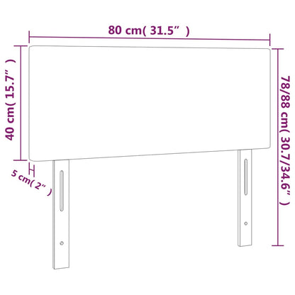 Hoofdbord LED 80x5x78/88 cm kunstleer zwart 80 x 5 x 78/88 cm Zwart