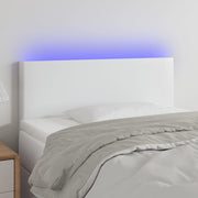 Hoofdbord 80x5x78/88 cm kunstleer wit met led