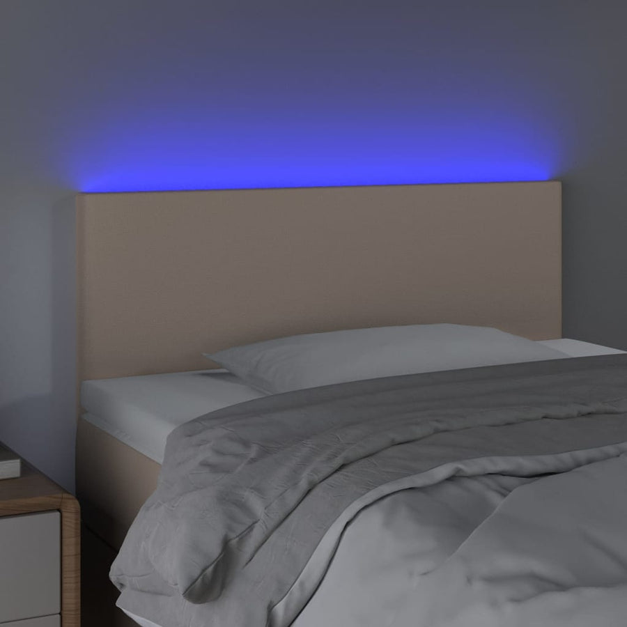 Hoofdbord LED 80x5x78/88 cm kunstleer cappuccinokleurig 80 x 5 x 78/88 cm Cappuccino