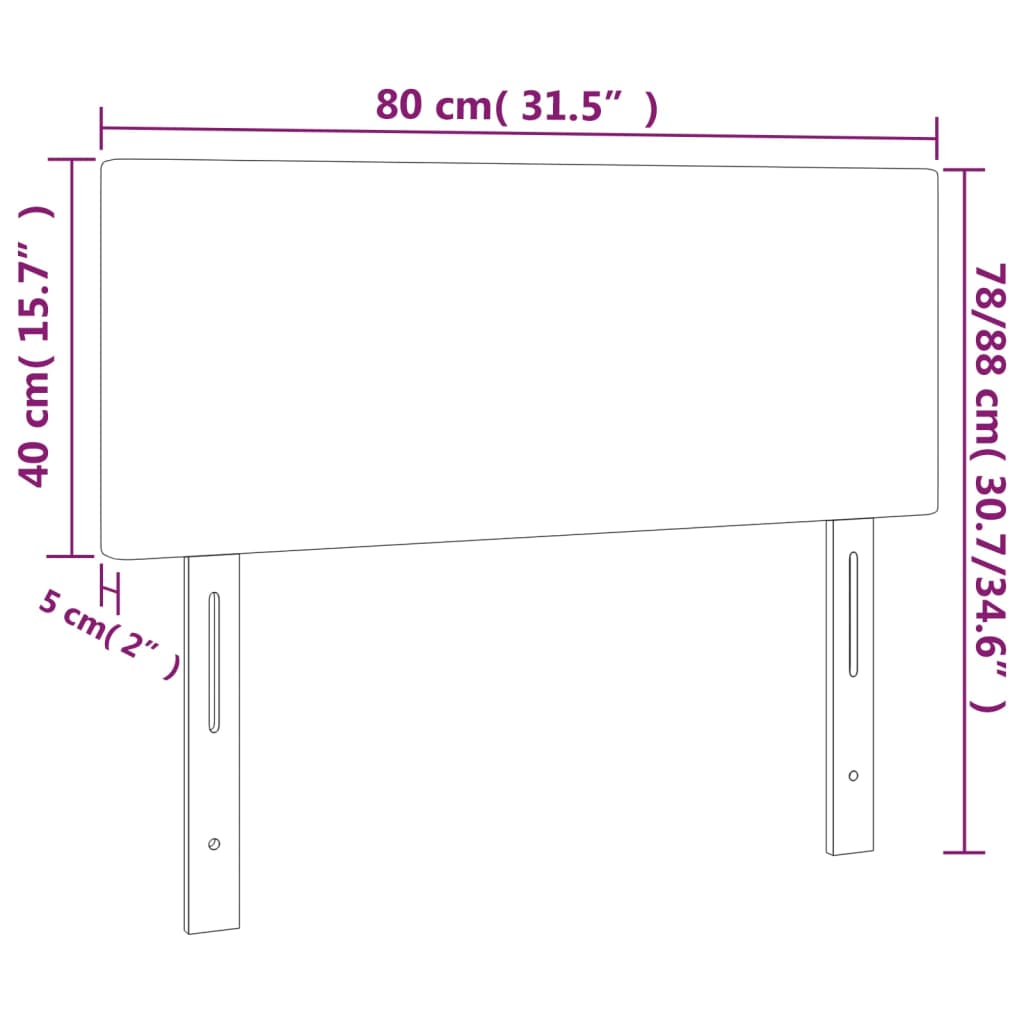 Hoofdbord LED 80x5x78/88 cm kunstleer cappuccinokleurig 80 x 5 x 78/88 cm Cappuccino