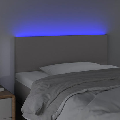 Hoofdbord LED 90x5x78/88 cm kunstleer grijs 90 x 5 x 78/88 cm Grijs