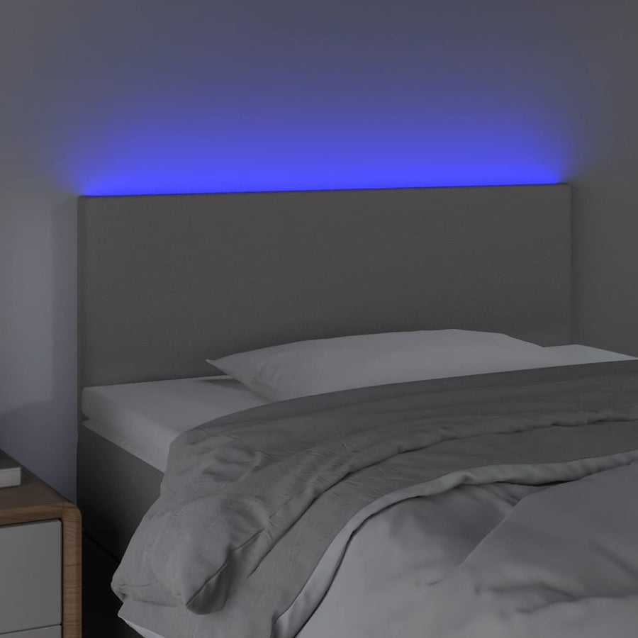 Hoofdbord LED 90x5x78/88 cm kunstleer grijs 90 x 5 x 78/88 cm Grijs